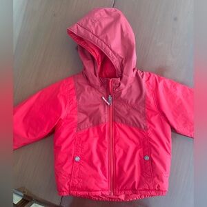 Columbia Red Hooded Reversible Puffer Jacket, Size 2T